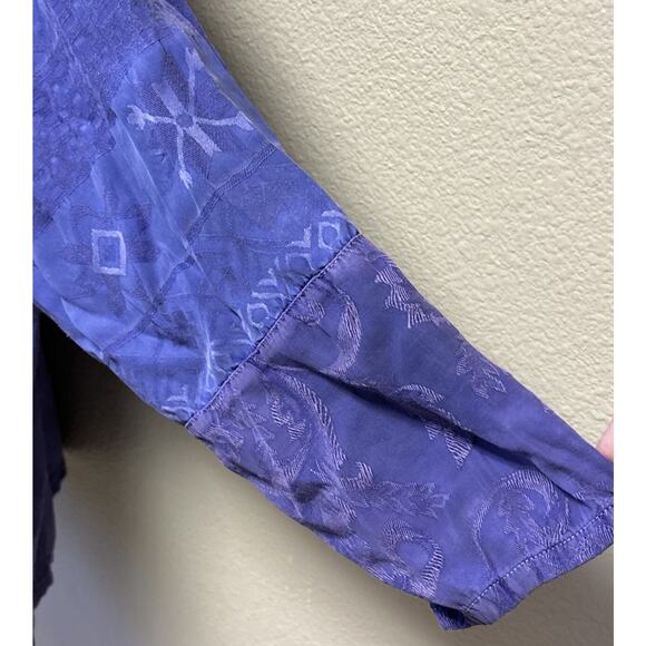 VTG Citron Santa Monica Women's Small Purple Patchwork Design Boho Blouse Top - Picture 13 of 14